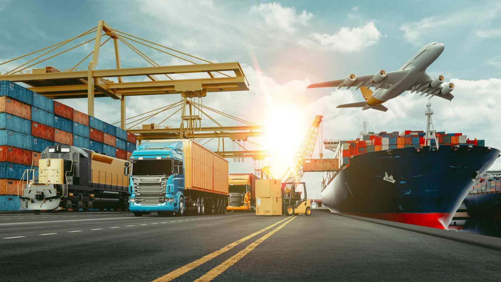 Export cargo and coordinated logistics moving from India to global markets