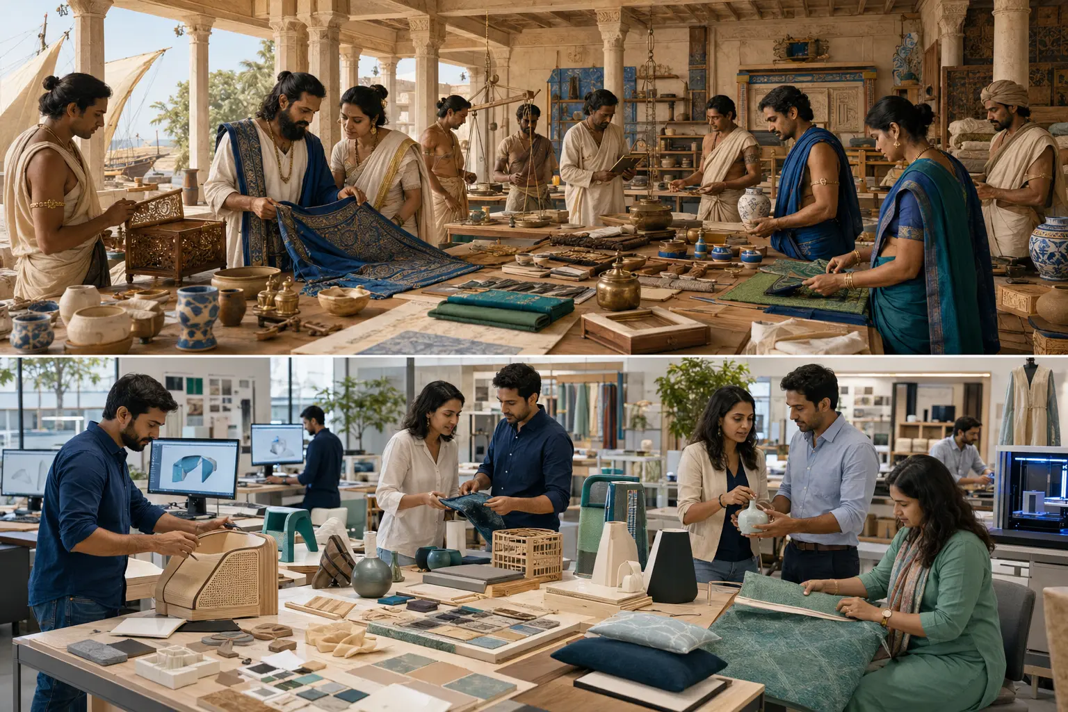 Product development: artistic comparison of Indian trade activity around the fourth to sixth centuries CE and in 2026