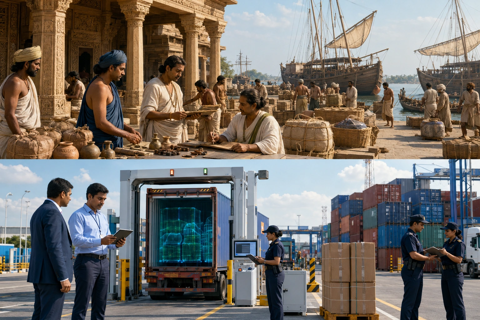 Customs & controls: artistic comparison of Indian trade activity around the fourth to sixth centuries CE and in 2026